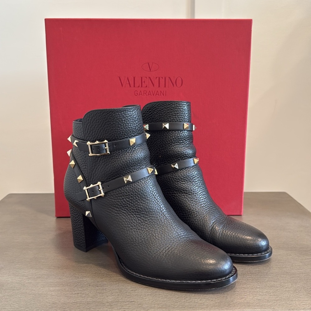Valentino | Rockstud Ankle Boots with Straps